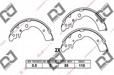 DJ PARTS bs1008 -  Комплект тормозных колодок